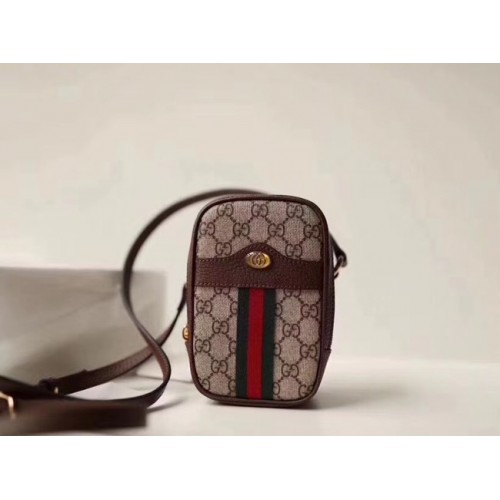 Gucci GG canvas mini shoulder bag 546595 brown