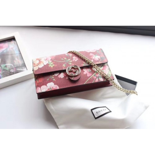 Gucci GG top quality canvas shoulder clutch purse 409340 Burgundy