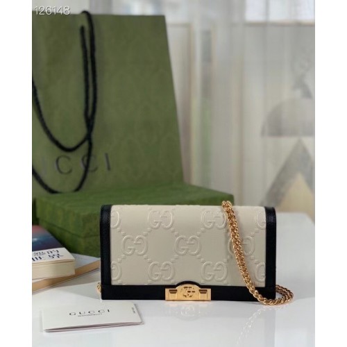 Gucci GG wallet with chain 676155 white