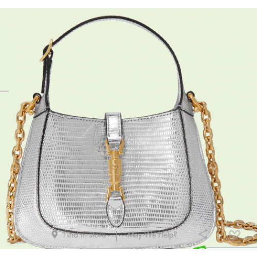 Gucci Jackie 1961 lizard mini bag 675799 Silver