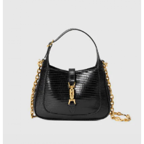 Gucci Jackie 1961 lizard mini bag 675799 black