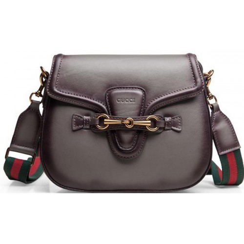 Gucci Lady Web Calfskin Leather Shoulder Bags 383848 Grey