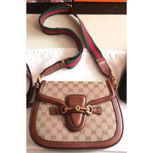 Gucci Lady Web GG Canvas Shoulder Bag 383848 Brown