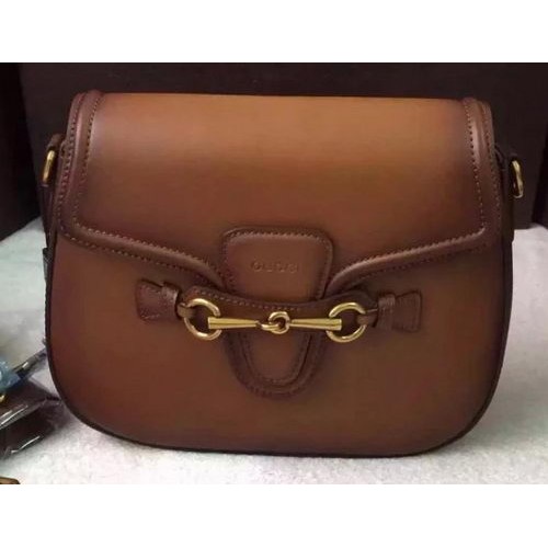 Gucci Lady Web Hand-Stained Leather Shoulder Bag 380573 Brown