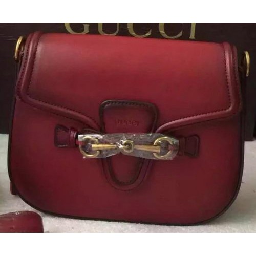 Gucci Lady Web Hand-Stained Leather Shoulder Bag 380573 Burgundy