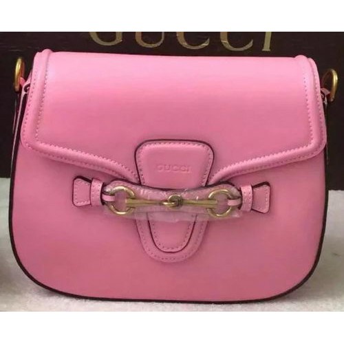Gucci Lady Web Hand-Stained Leather Shoulder Bag 380573 Pink