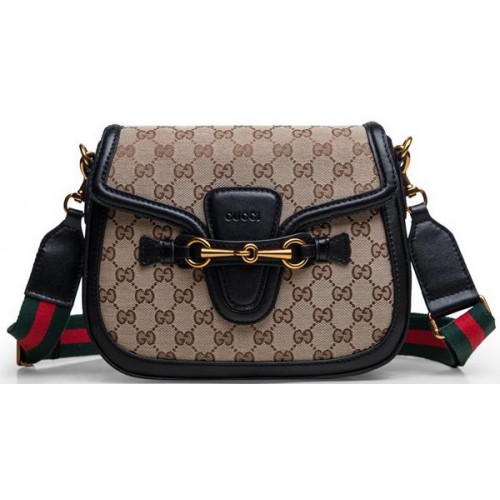 Gucci Lady Web Original GG Canvas Shoulder Bags 383848 Black
