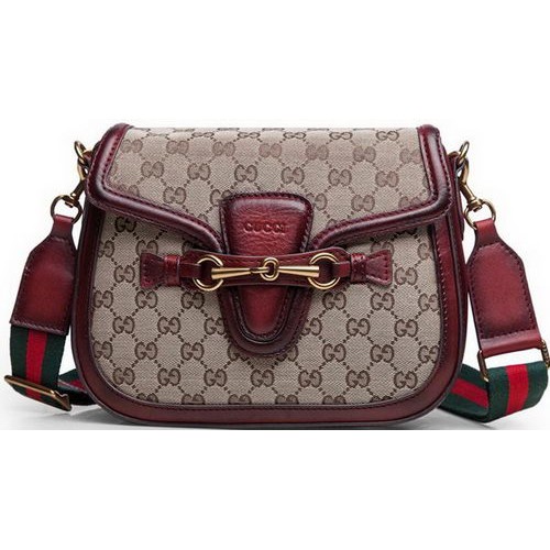 Gucci Lady Web Original GG Canvas Shoulder Bags 383848 Burgundy