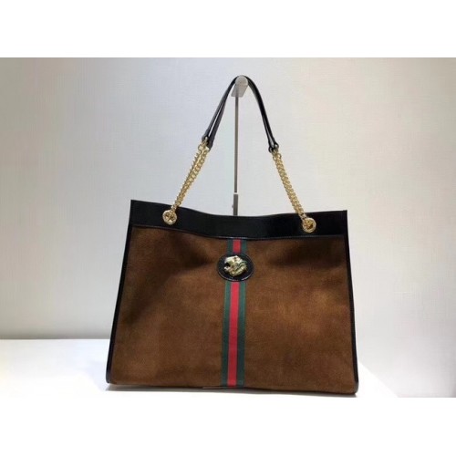 Gucci Large tote with tiger head 537219 brown