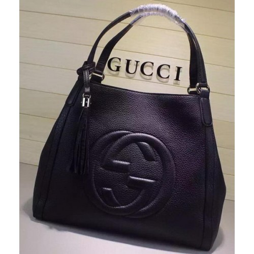 Gucci Medium Soho Shoulder Bag Calfskin Leather 282309 Black