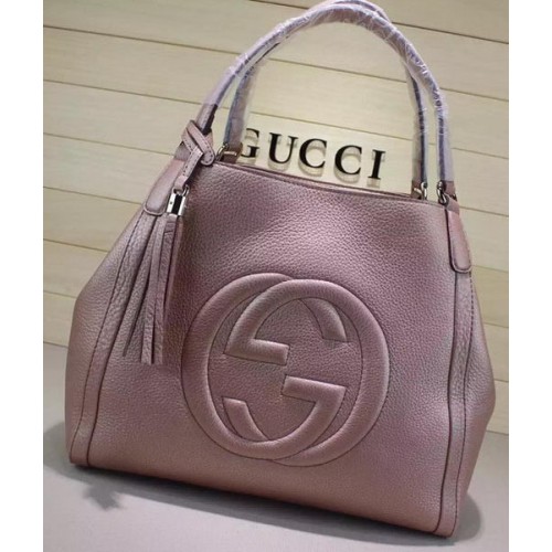 Gucci Medium Soho Shoulder Bag Calfskin Leather 282309 Light Pink
