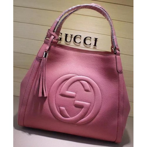 Gucci Medium Soho Shoulder Bag Calfskin Leather 282309 Pink