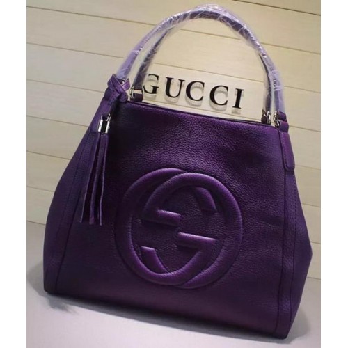 Gucci Medium Soho Shoulder Bag Calfskin Leather 282309 Purple