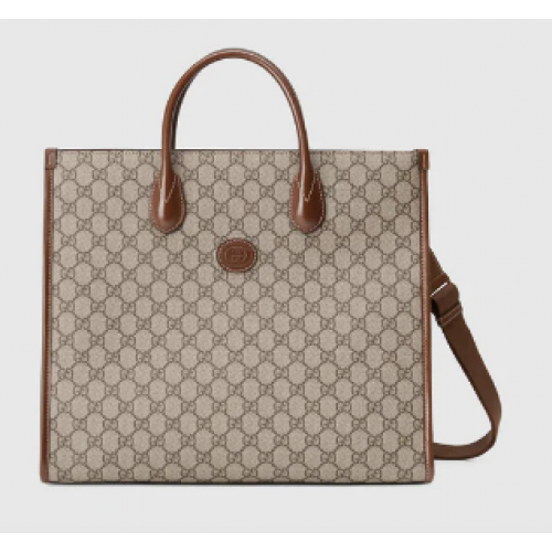 Gucci Medium tote with Interlocking G 674148 brown