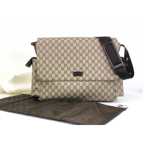 Gucci Messenger Diaper Bag GG Plus 211131 Grey