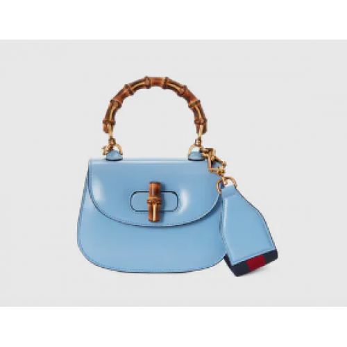 Gucci Mini top handle bag with Bamboo 686864 Blue