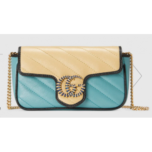Gucci Online Exclusive GG Marmont mini bag 574969  light blue