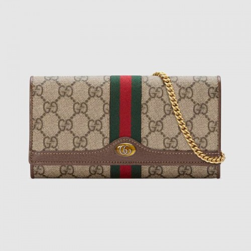 Gucci Ophidia GG chain wallet 546592 Brown