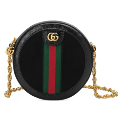 Gucci Ophidia mini round shoulder bag 550618 Black suede