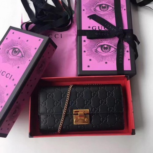 Gucci Padlock Continental Wallet 453506 Black