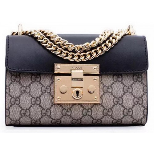 Gucci Padlock GG Supreme Shoulder Bags 409487 Black