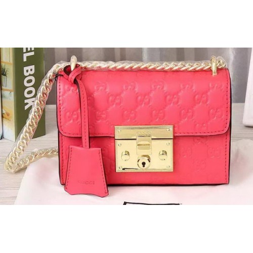 Gucci Padlock Gucci Signature Shoulder Bag 409487 Pink