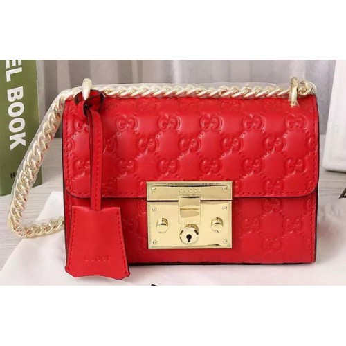 Gucci Padlock Gucci Signature Shoulder Bag 409487 Red