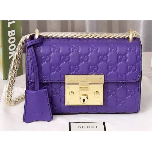 Gucci Padlock Gucci Signature Shoulder Bag 409487 Violet