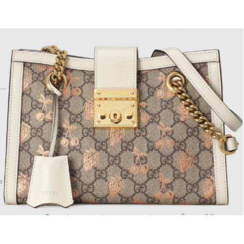 Gucci Padlock small berry tote bag 498156 White