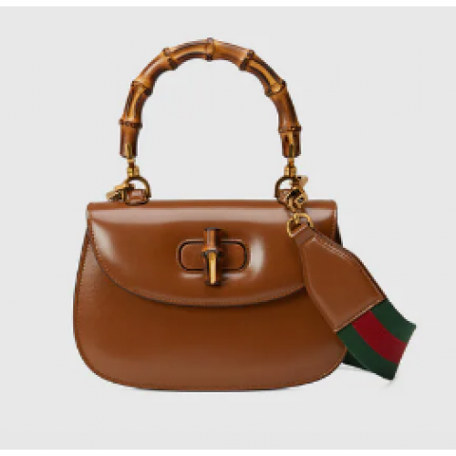 Gucci Small top handle bag with Bamboo 675797 brown
