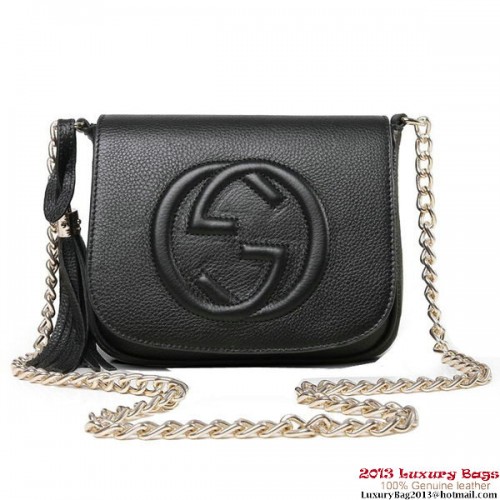 Gucci Soho 323190 Black Leather Chain Shoulder Bag