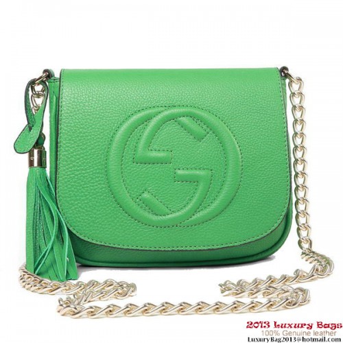 Gucci Soho 323190 Green Leather Chain Shoulder Bag