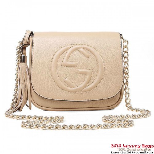 Gucci Soho 323190 Light Apricot Leather Chain Shoulder Bag