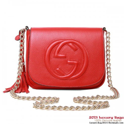 Gucci Soho 323190 Red Leather Chain Shoulder Bag