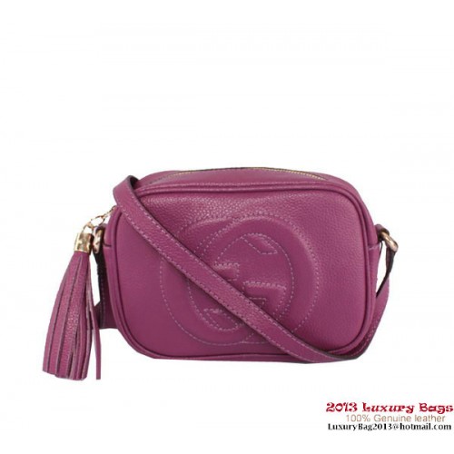 Gucci Soho Calfskin Leather Disco Bag 308364 Purple