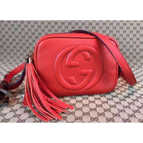 Gucci Soho Calfskin Leather Disco Bag 308364 Red