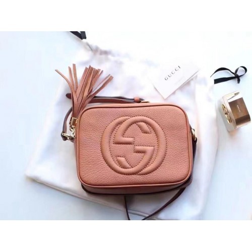 Gucci Soho Calfskin Leather Disco Bag 308364 Rose Beige