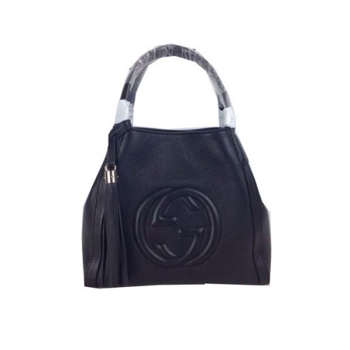 Gucci Soho Grainy Leather Shoulder Bags 336751 Black