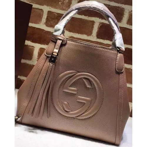 Gucci Soho Grainy Leather Shoulder Bags 336751 Nougat
