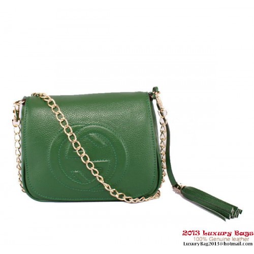 Gucci Soho Leather Chain Shoulder Bag 323190 Green