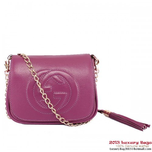 Gucci Soho Leather Chain Shoulder Bag 323190 Light Purple