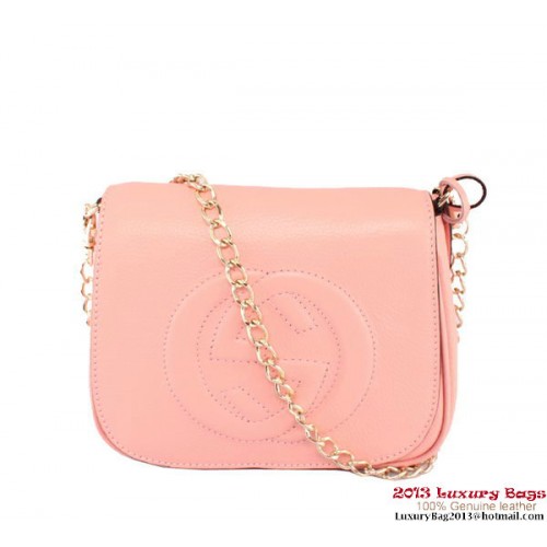 Gucci Soho Leather Chain Shoulder Bag 323190 Pink