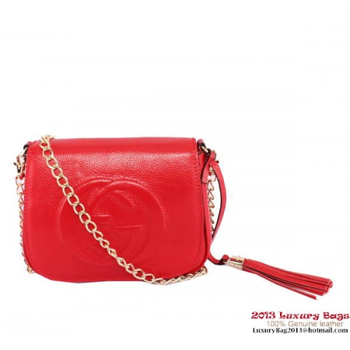 Gucci Soho Leather Chain Shoulder Bag 323190 Red
