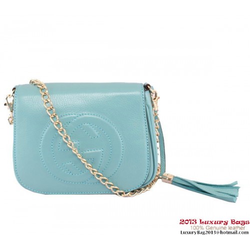 Gucci Soho Leather Chain Shoulder Bag 323190 RoyalBlue