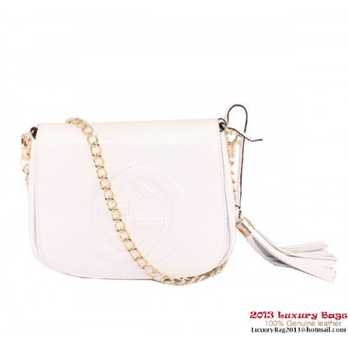 Gucci Soho Leather Chain Shoulder Bag 323190 White