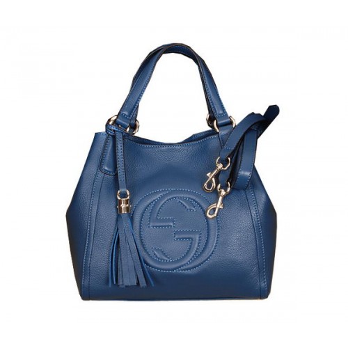 Gucci Soho Leather Shoulder Bag 336751 Blue