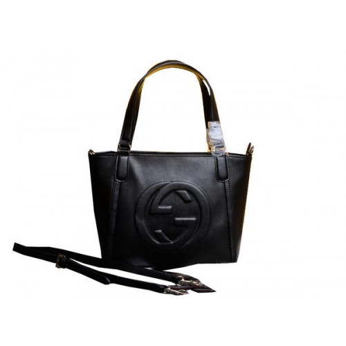 Gucci Soho Leather Top Handle Bag 369176 Black