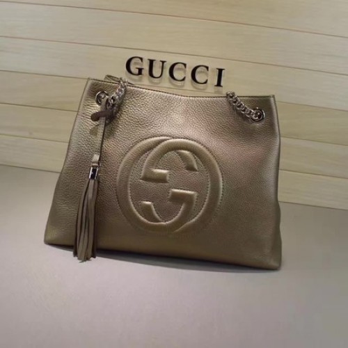 Gucci Soho Medium Tote Bag Calfskin Leather 308982 Bronze