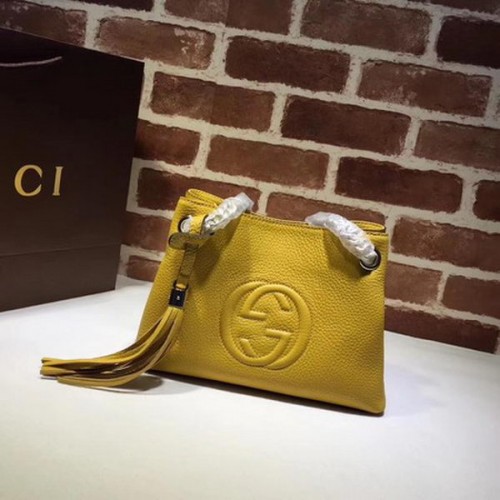 Gucci Soho Small Tote Bag Calfskin Leather 387043 Yellow