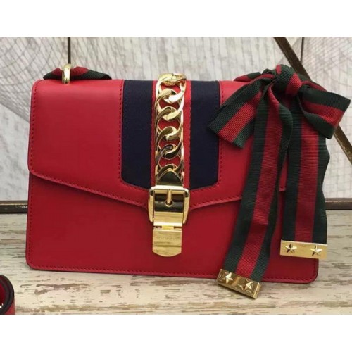 Gucci Sylvie Leather Chain Bag 431667 Red